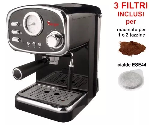 Macchina per Caffe Espresso e Cappuccino caffe in polvere e Cialde di carta