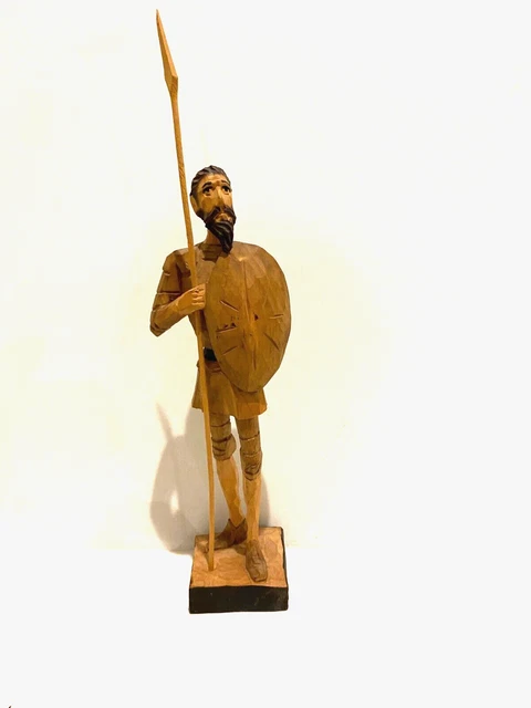 Vintage Hand Carved Wood, Wooden, Figure, Statue, Mountain Man, Gun, Folk Art
