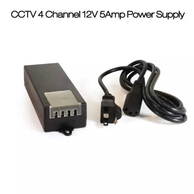 1X 4 Port AC ADAPTER POWER SUPPLY FOR CCTV CAMERAS 12V 5 AMP with screw terminal