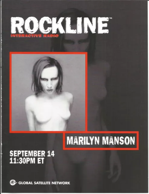 MARILYN MANSON Rare 1998 Interview PROMO TRADE AD Poster for Mechanical CD MINT