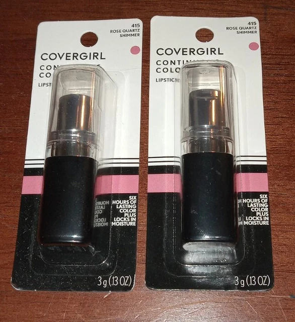 Lápiz labial de color continuo CoverGirl cuarzo rosa brillante 3g/0,13 oz #415 ¡NUEVO!