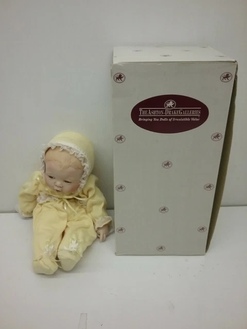 The Ashton Drake Galleries Porcelain Doll-Baby in a Yellow Outfit Lot#12-0500