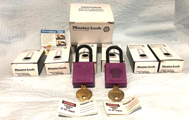 MASTER LOCK Isolation Padlock Set (6) Keyed  Same, 406 Zenex Thermoplastic Purpl