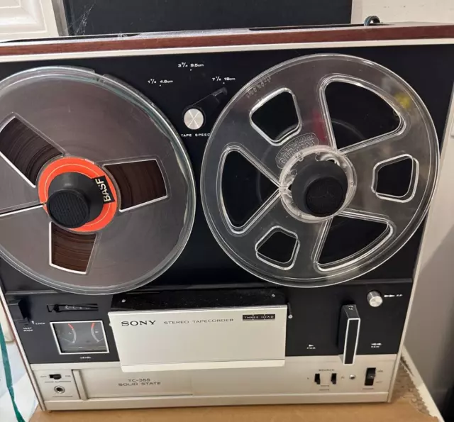 VINTAGE SONY TC 200 Stereo Tape Recorder REEL TO REEL Speakers