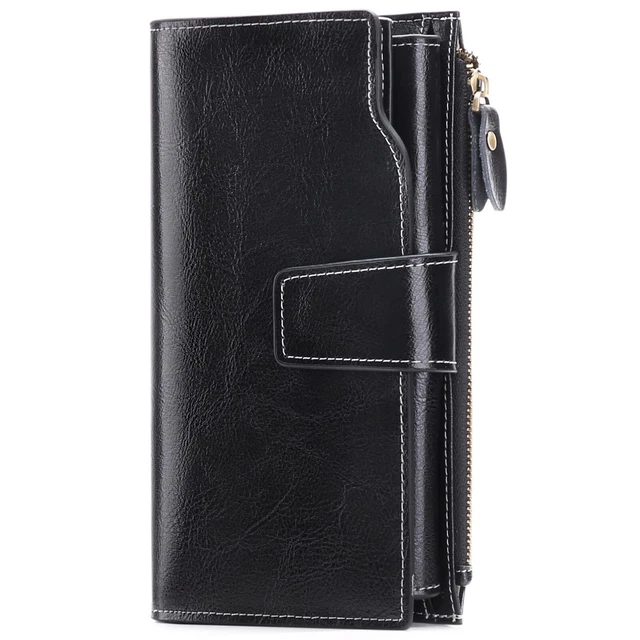 Portefeuille Femme En Cuir Véritable GOIACII - Grande Capacité Avec Blocage RFID