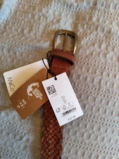 M&Co Tan Leather Belt Size Small. BNWT