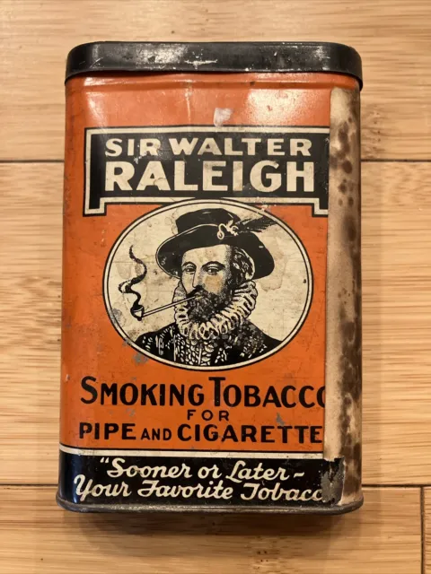 Vintage metal Sir Walter Raleigh Smoking Tobacco for Pipe and Cigarettes Tin