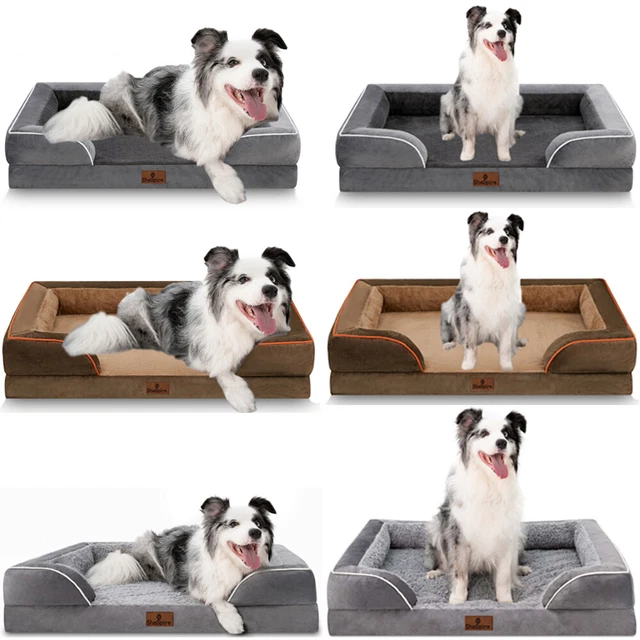 Medium Large Jumbo Orthopedic Dog Bed Pet Mattress Removable Memory Foam Bolster