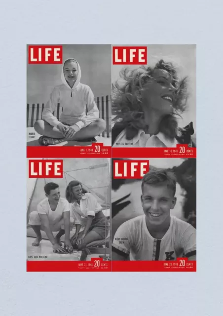 Life Magazine Lot of 4 Full Month of June 1948 7, 14, 21, 28