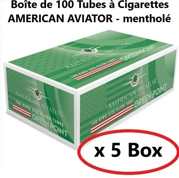500 TUBES Cigarettes avec Filtre - AMERICAN AVIATOR - 5 Boîtes de 100 Tubes