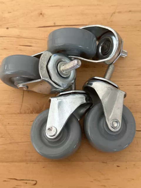 Lot of 4 Algood Non Marking Caster Swivel Wheel 2" x 7/8" x 3/8" Center Hole