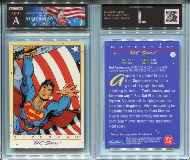 1994 Skybox Dc Stars Superman #1 Custom Slabbed Authentic Legions