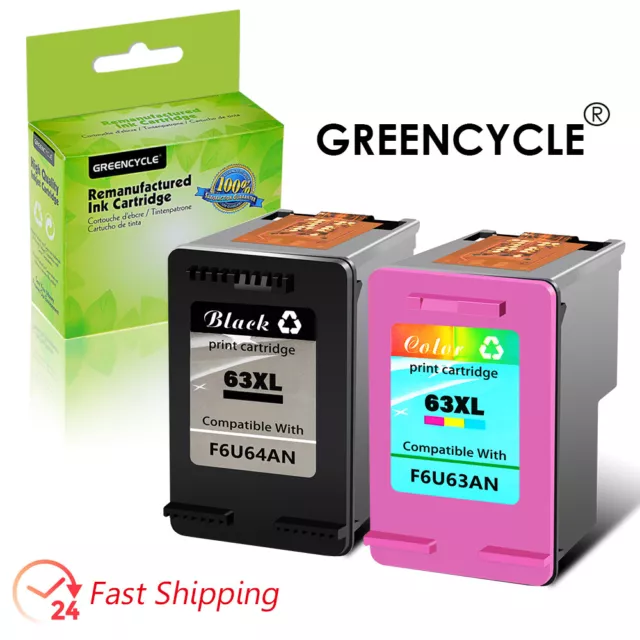 63XL Ink Cartridge for HP 63 63XL Envy 4516 4520 4522 OfficeJet 3830 4650 5255