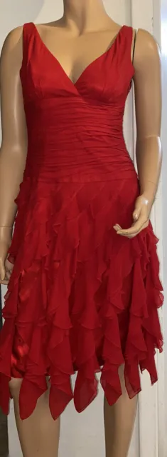 Laundry By Shelli Segal  Red Silk Dress Size 4