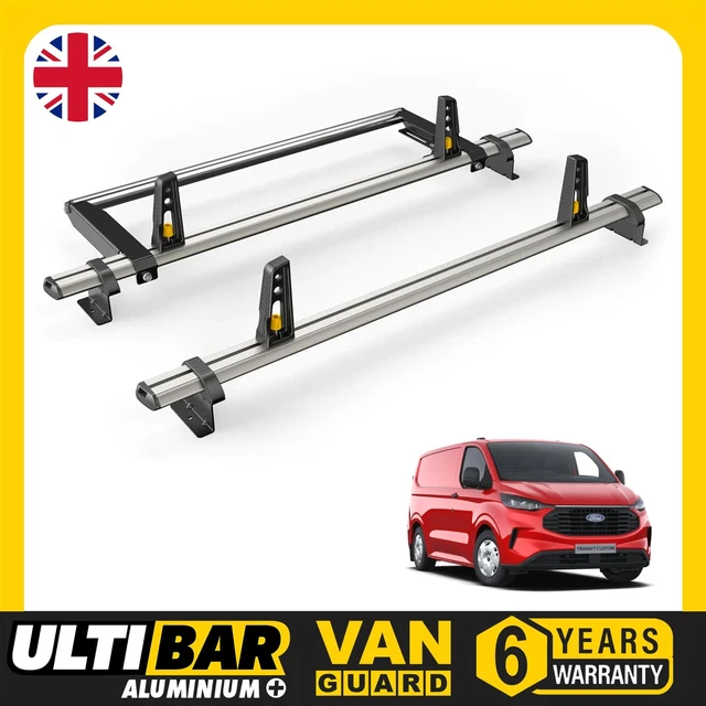 FORD TRANSIT CUSTOM Roof Rack for 2024+ Models 2 Bar + Roller Van
