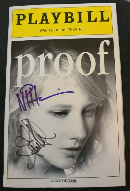 Anne Heche + Neil Patrick Harris Signed "Proof" Broadway Playbill Coaproof Rare