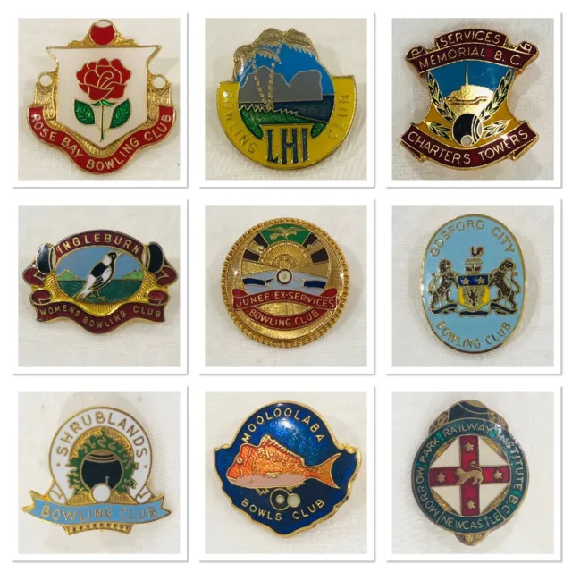 9 Australian Bowling Club Badges + 1 Bonus #16
