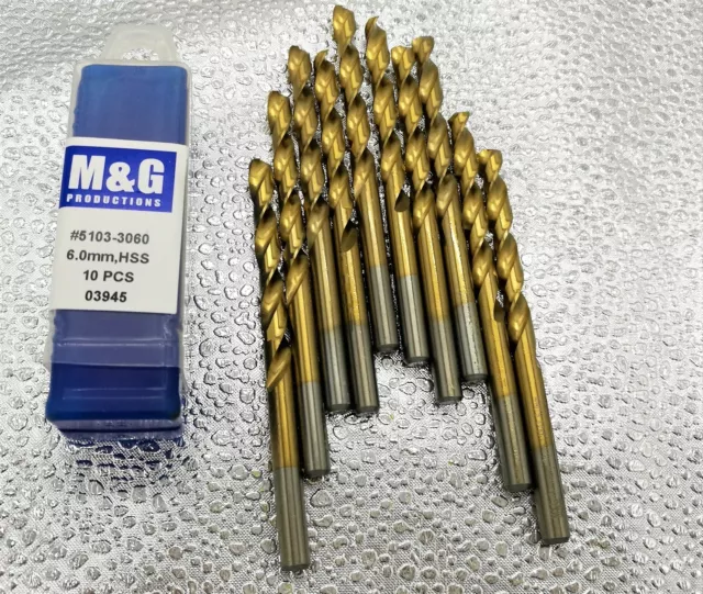 HSS Tin Coating Fully Ground jobber drills , Golden ,135 deg point with split po