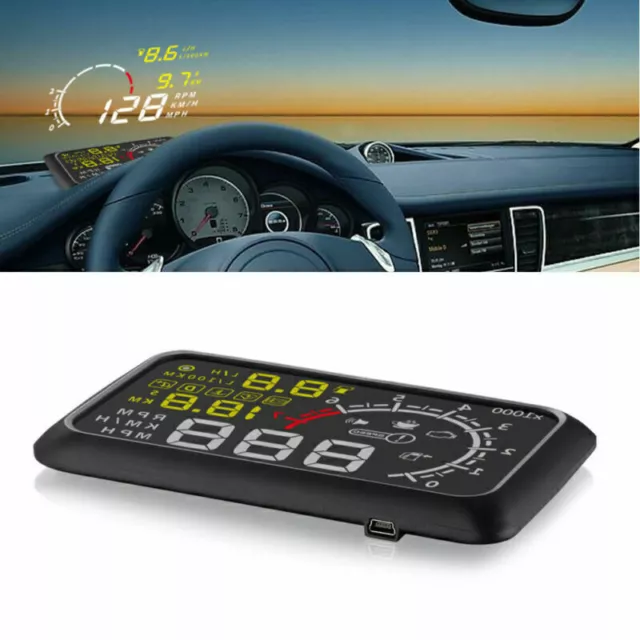 5.5" Uni Auto HUD Head Up Display LCD Geschwindigkeit Anzeige Alarm Projektor