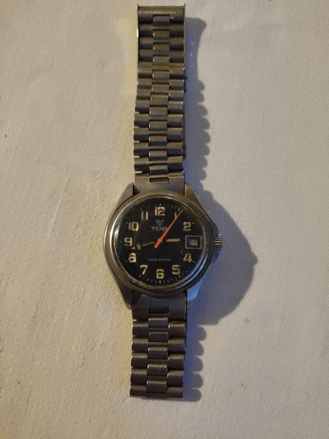 Montre De Plongée Vintage Yema Sous-Marine Automatique - Boîtier Acier 37mm, Cadran Bleu - Mouvement ETA FE 4611 - Années 60