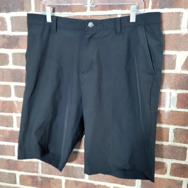 Adidas Golf Shorts Men Size 36 Black Flat Front Bermuda Chino Casual