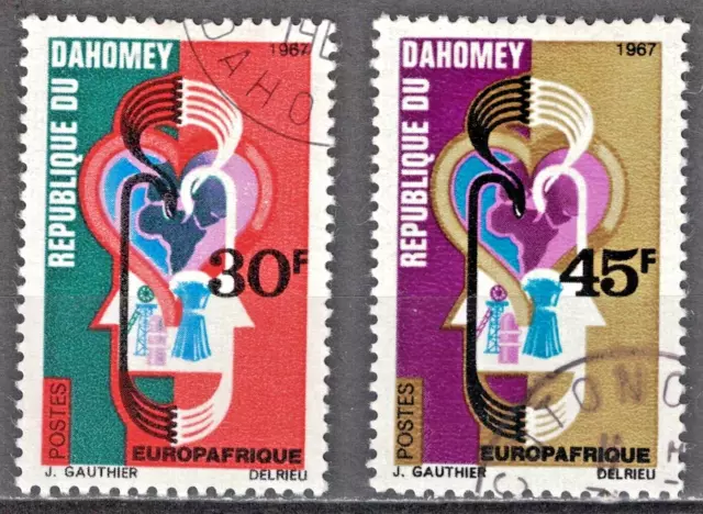 DAHOMEY:1967 SC#237-38 Used CTO Trade (Blood), Circulation, Map of Europe AL1169