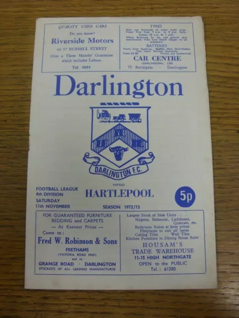 11/11/1972 Darlington v Hartlepool United  (Rusty Staple Removed). Thank you for