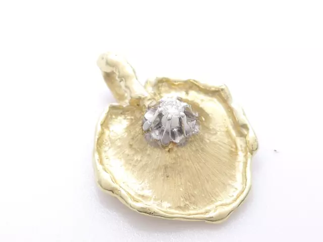 Anhänger 585 GOLD 14 Karat Gelbgold pendant Diamond Diamant pendantif G0239/24