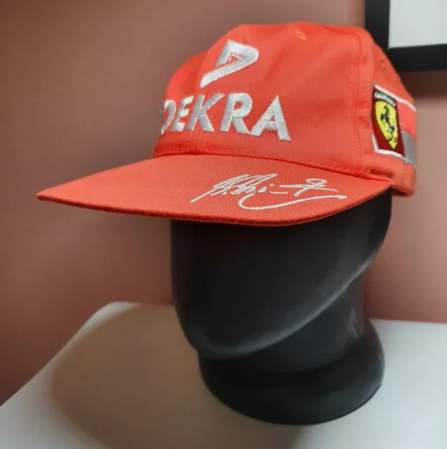 Michael Schumacher Ferrari DEKRA F1 Formel 1 Vintage Hutmütze mit Signatur