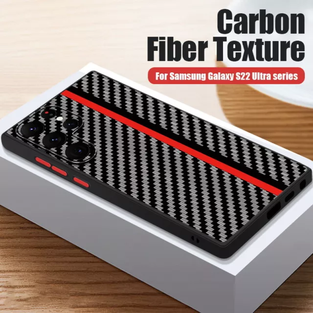 For Samsung S24 S23 Ultra S22 S21 FE A54 A14 Carbon Fiber ShockProof Case Cover