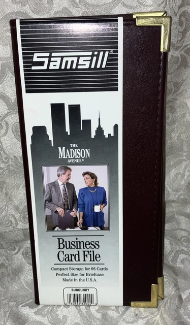 Samsill Business Card File, Burgundy