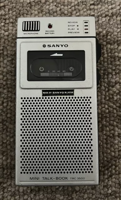Vintage Sanyo TRC-3500 Mini Talk Book Tape Recorder Dictaphone - Spares Repairs