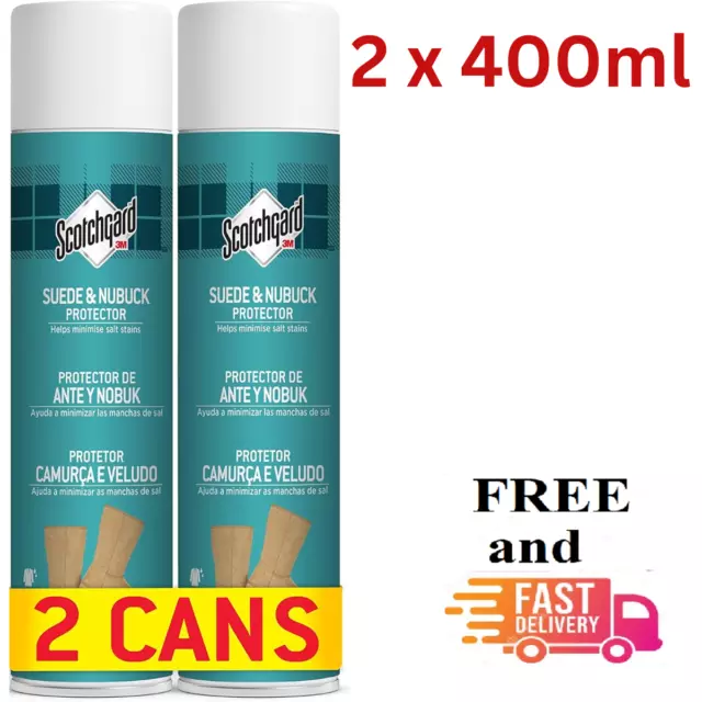 Scotchgard Suede & Nubuck Protector 2 x 4000ml Water Repellent Barrier Shoes