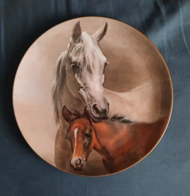 Arabian Mare and Foal Collectors Plate by Fred Stone Modern Masters 1982