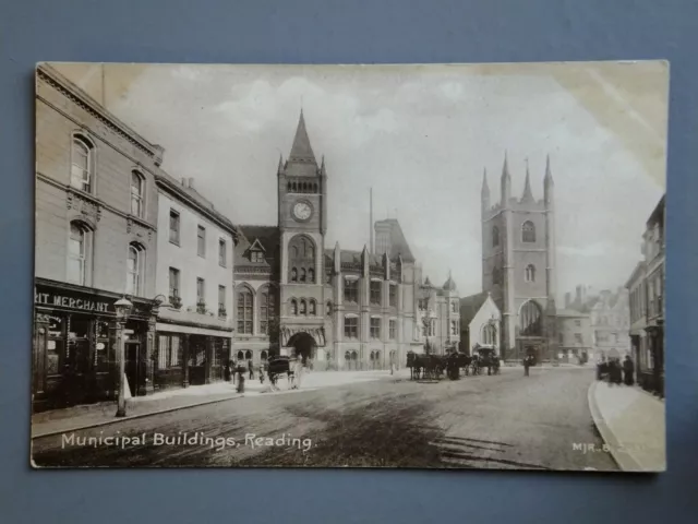 R&L Postcard: Reading Municipal Buildings, Town Hall, Horse & Carriage