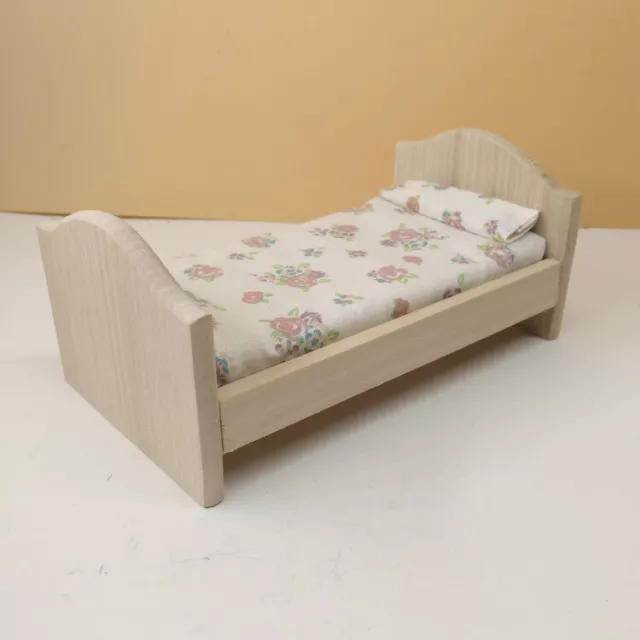 Dollhouse 1:12 Scale Miniature Plain Single Bed Unfinished Wooden Furniture DIY