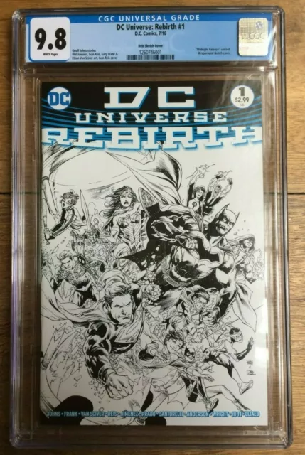 DC Universe Rebirth #1 1:100 Ivan Reis Sketch Variant Midnight Release CGC 9.8