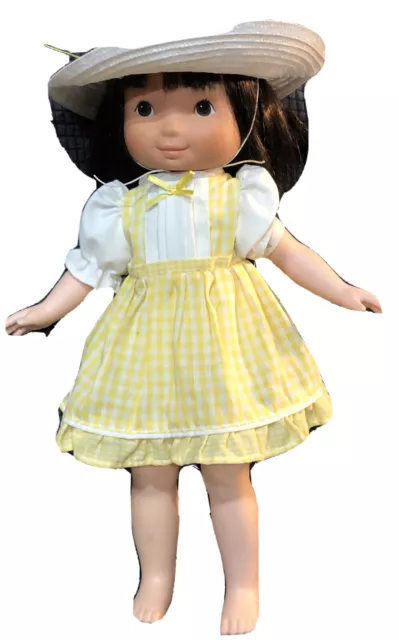 Vtg 1982 Fisher Price My Friend Jenny Doll Original Dress Yellow Gingham 217 VGC