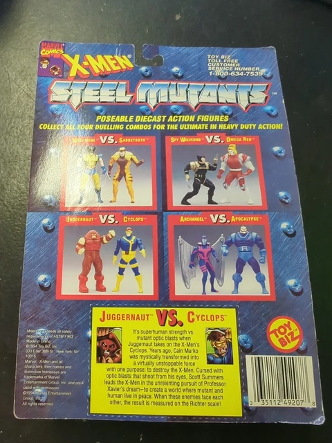 1994 Toybiz Marvel X-Men Steel Mutants Juggernaut Vs Cyclops Moc 2