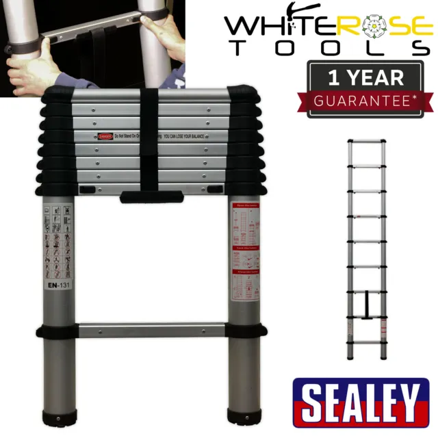 Sealey Telescopic Ladder 9-Tread EN 131 Aluminium Lightweight Soft Close