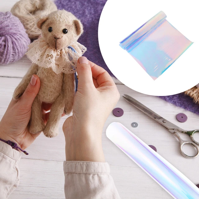 Película arco iris tela bolsa de ropa fabricación de tela iridiscente hágalo usted mismo tela decoración