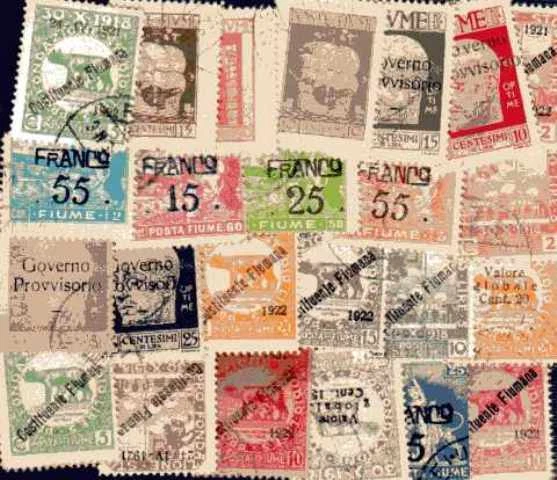 FIUME collections 10 à 50 timbres différents