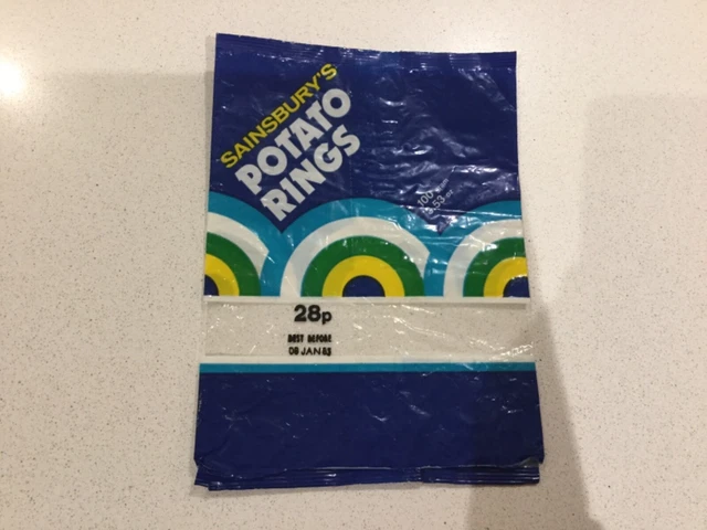 VINTAGE SAINSBURY’S POTATO Rings Crisp Packet 1980s £12.50 - PicClick UK