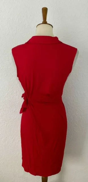 Christin Michaels Womens Gracy Sleeveless Wrap Dress Red Size Large 3