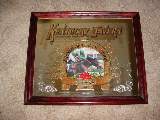 Kentucky Tavern Bourbon Whiskey Mirror Sign 131 Derby Winner Giacomo Mike Smith