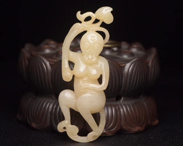 Chinese Antique Tang Dynasty Hetian Ancient Jade Spirit Monkey Jade Pendants