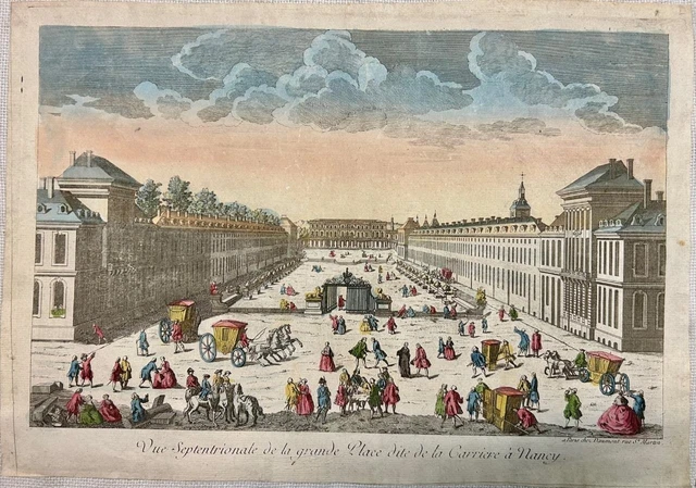 Place De Carriere Nancy France 1760 Daumont Antique Copper Engraved Optical View