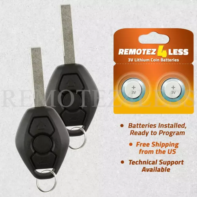 2 for BMW E81 E46 E39 E63 E38 E83 E53 E36 EWS Entry Remote Key 3 Button 315MHz