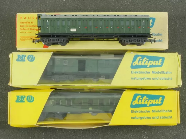 Liliput IN Set 3x Passenger Car Alia 290/3 AC H0 Partly Boxed Ms 4001-25-18