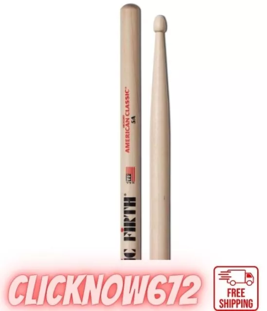 Vic FIrth - American Classic® Drumsticks 5A - American Hickory - Wood Tip